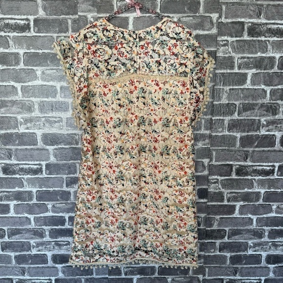 Tularosa Elba Rainbow Lace Mini Dress floral Pom poms - Picture 8 of 12